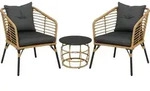 Outsunny Rattan Gartenm&ouml;bel-Set, 3-TLG. Sitzgruppe, inkl. Couchtisch und 2...