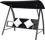 Outsunny 3-Sitzer Hollywoodschaukel Polyrattan Metall mit Kissen belastbar bis 360kg,