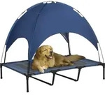 PawHut Haustierbett mit Baldachin erh&ouml;htes Outdoor Hundebett mit UV-Schutz f&uuml;r
