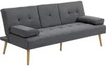 HOMCOM Schlafsofa 3-Sitzer Bettsofa mit klappbarem Tisch und Becherhalter,