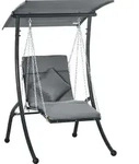 Outsunny Hollywoodschaukel Gartenschaukel mit Kissen & verstellbarem Sonnendach,