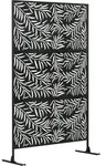 Outsunny Sichtschutz mit St&auml;nder, Raumteiler mit Weidenblattmuster, 122 x 198...