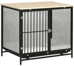PawHut Hundebox, Hundehaus mit Tischplatte, Hundeh&uuml;tte mit Kissen, ausziehbarer