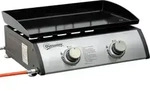 Outsunny Tischgrill Gasgrill BBQ mit 2 Brennern, Tischgasgrill mit Schlauch,