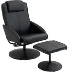 HOMCOM Relaxsessel mit Hocker, 360&deg;drehbarer Fernsehsessel mit Liegefunktion, TV