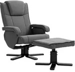 HOMCOM Relaxsessel mit Hocker, 360&deg;drehbarer Fernsehsessel mit Verstellbar