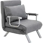 HOMCOM Schlafsofa Schlafcouch mit Verstellbarer R&uuml;ckenlehne, Wurfkissen, Sofa mit