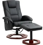 HOMCOM Massagesessel Relaxliege mit Fu&szlig;hocker 360&deg; drehbar, Liegesessel mit