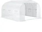 Outsunny Garten-Tunnelgew&auml;chshaus dim. 3,5L x 3B x 2H m T&uuml;r + 6 aufrollbare Fenster