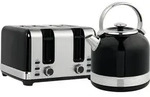 HOMCOM Wasserkocher Toaster Set Edelstahl 2200 W 1,7L Wasserkocher, 4 Scheiben
