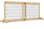 PawHut Hundegitter T&uuml;r 2er Set 104-183L x 36B x 69H cm aus Kiefernholz,...