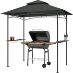 Outsunny Grillpavillon mit LED 240 x 150 x 258 cm wasserabweisend flammhemmend