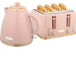 HOMCOM Wasserkocher Toaster Set Fr&uuml;hst&uuml;ck-Set mit 1,7L Wasserkocher, 4 Scheiben