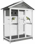 PawHut Vogelk&auml;fig, Wellensittichk&auml;fig mit 4 Sitzstangen, ausziehbarer...