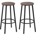 HOMCOM Barhocker 2er-Set K&uuml;che mit Fu&szlig;st&uuml;tze im Industrial Design,...