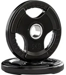 SPORTNOW Hantelscheiben 2er-Set Tri-Grip 2 x 5 KG gummierte Olympiascheiben,