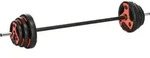 SPORTNOW Langhantel Set 20 kg verstellbares Hantelset mit rutschfestem Griff 6
