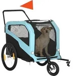 PawHut 2-in-1 Hundeanh&auml;nger, Fahrradanh&auml;nger f&uuml;r Hunde, Hundewagen mit