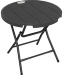 Outsunny Gartentisch f&uuml;r 4 Personen, runder Klapptisch &Oslash;80 cm, Garten Esstisch in