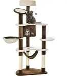 PawHut Kratzbaum XXL Katzenbaum 153H cm mit Katzenh&ouml;hle H&auml;ngematte Kletterbaum f&uuml;r