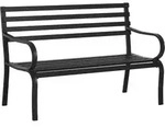 Outsunny Gartenbank 2-Sitzer Sitzbank Metall Schwarz 127 x 58 x 82 cm, elegante