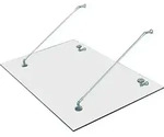 HOMCOM Vordach Glasvordach T&uuml;rvordach, Geh&auml;rtetem Glas, 304 Edelstahl Klarglas 3