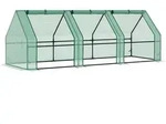 Outsunny Gew&auml;chshaus Treibhaus Tomatenhaus Fr&uuml;hbeet 270x90x90cm gr&uuml;n f&uuml;r Garten