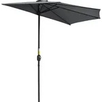 Outsunny Sonnenschirm Kurbelschirm Gartenschirm Schirm Marktschirm, Metall, halbrund,