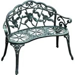 Outsunny Gartenbank Parkbank Sitzbank Bank Gartenm&ouml;bel 2-Sitzer Metall 100 x...