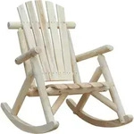Outsunny Schaukelstuhl Schwingsessel Schaukel Gartenstuhl Relaxstuhl Tannenholz Natur