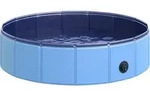 PawHut Hundepool Robustes Planschbecken f&uuml;r Hunde, Schwimmbecken aus PVC+Holz,