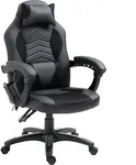 HOMCOM Gaming Stuhl ergonomisch mit W&auml;rmefunktion und 6 Vibrationspunkten,