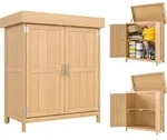 Outsunny Gartenschrank Ger&auml;teschrank mit Doppelt&uuml;r, 2 F&auml;cher, wetterfest,