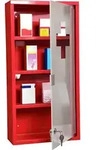HOMCOM Erste-Hilfe-Schrank Medizinschrank aus Edelstahl mit Schloss, sicheres &