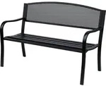 Outsunny Gartenbank 2-Sitzer Parkbank aus Stahl Schwarz B127 x T60 x H87cm,...