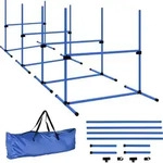 PawHut Agility-Set f&uuml;r Hunde 4-teilig 99x65x94 cm h&ouml;henverstellbar mit 2
