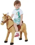 HOMCOM Schaukelpferd Reitpferd Spielpferd Pl&uuml;schpferd mit Sound 85 x 28 x 60 cm