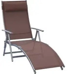 Outsunny Sonnenliege Gartenliege klappbar mit Kissen, Relaxliege in Braun f&uuml;r...
