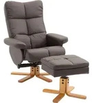 HOMCOM Relaxsessel mit Hocker und Stauraum, Fernsehsessel mit Liegefunktion, 360&deg;