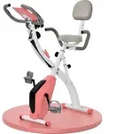 HOMCOM 2-in-1 Fahrradtrainer indoor, faltbar, mit LCD-Monitor, Telefonhalter,