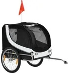 PawHut Hundeanh&auml;nger Fahrradanh&auml;nger Hundetransporter Fahrrad Wei&szlig;+Schwarz