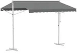 Outsunny Standmarkise Gartenmarkise 3x3m mit Faltarm und Kurbel, graue