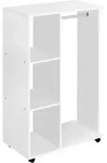 HOMCOM Mobiler Kleiderschrank Holzschrank Garderobenschrank Dielenschrank offen...