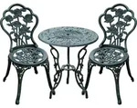 Outsunny Bistroset 3-tlg. Gartenset Gartenm&ouml;bel Antik Gr&uuml;n aus Gussaluminium...