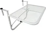 Outsunny Balkonh&auml;ngetisch h&ouml;henverstellbar viereckig Gartentisch Metall Wei&szlig;