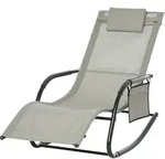 Outsunny Schaukelstuhl Schwingsessel Gartenliege 150 x 62 x 88 cm, Metall & Mesh