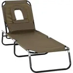 Outsunny Sonnenliege f&uuml;r Balkon, 1-St, 190L x 56B x 28H cm, Gartenliege mit