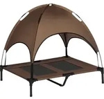 PawHut Erh&ouml;htes Hundebett Outdoor mit Baldachin, atmungsaktiver Taftstoff in...