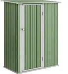 Outsunny Ger&auml;tehaus Gartenhaus Ger&auml;teschuppen mit T&uuml;r Outdoor Stahl Gr&uuml;n 142 x 84