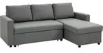 HOMCOM Ecksofa mit Schlaffunktion, Stauraum, Bettkasten, Eckcouch, Chaiselongue,